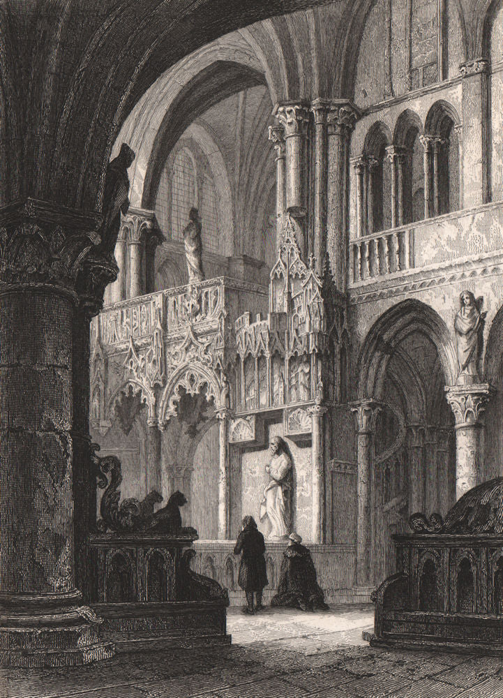 TROYES. Cathédrale de Troyes (Le Jubé). Aube 1844 old antique print picture